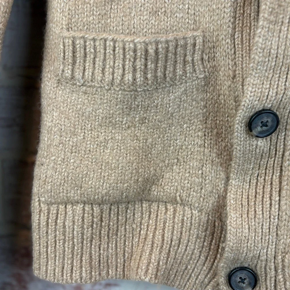 Everlane Camel Alpaca Merino Wool Grandpa Cardigan S Old Money Quiet Luxury Fall